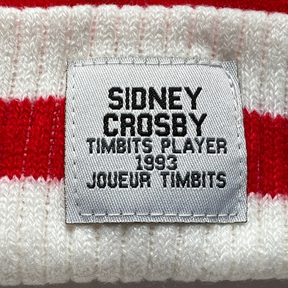 Tim Hortons Toque Sidney Crosby Pompom Beanie Red & White Winter Hat Maple Leaf - Picture 9 of 9
